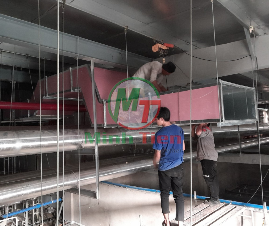 Minh Tiến thi công công trình hệ thống ống gió chống cháy EI60