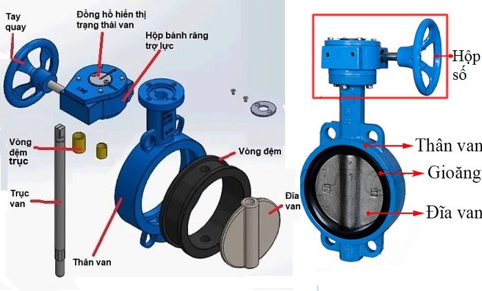 Van bướm mặt bích
